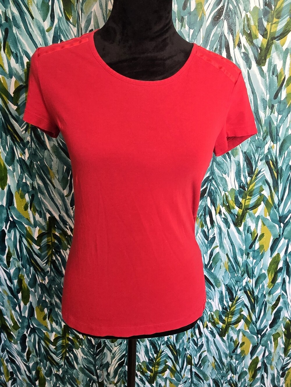 ESCADA SPORT Vibrant Red Fitted Short Sleeve Crew Neck T-Shirt